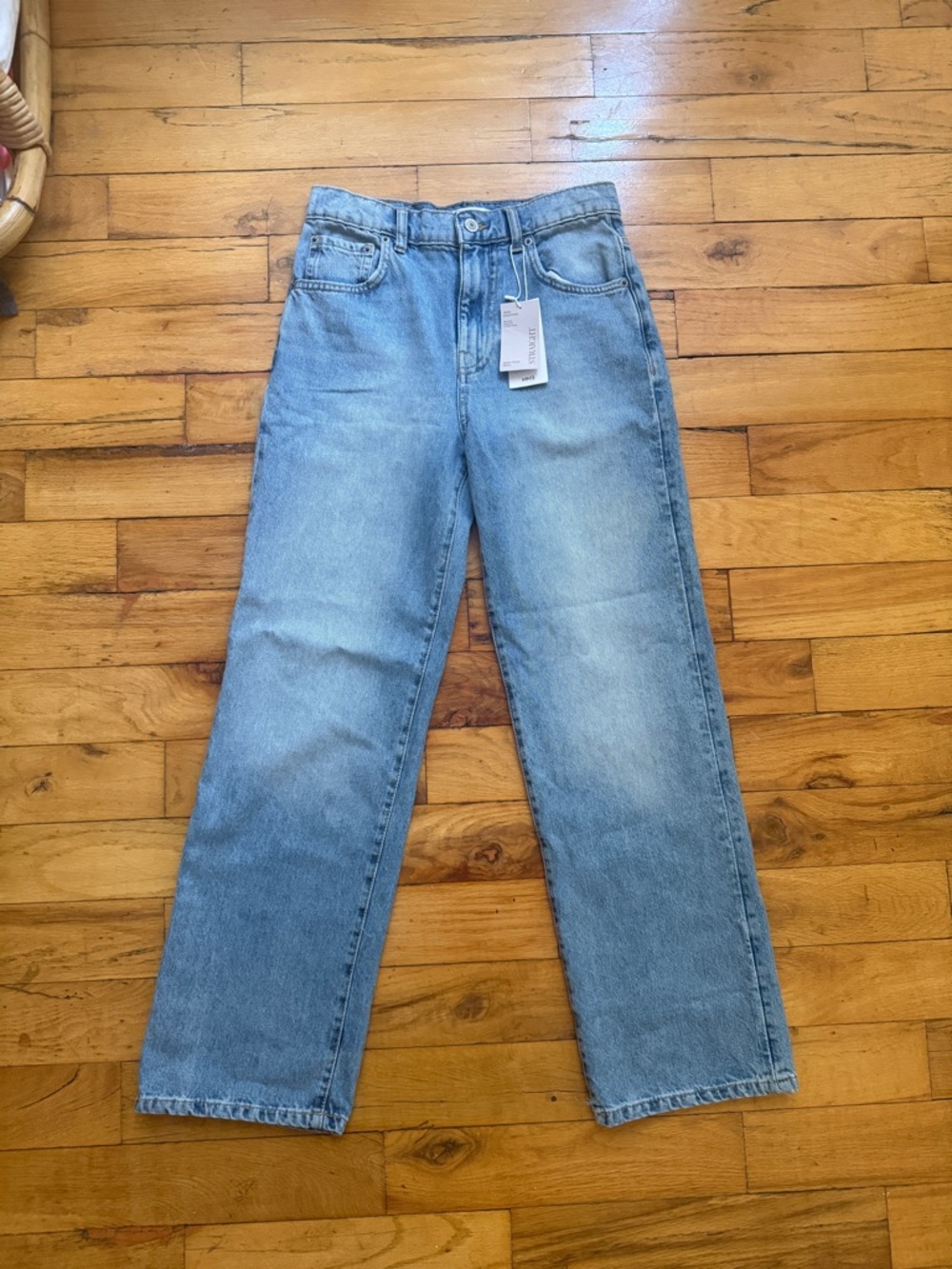 NWT Mango Straight Leg Jeans in Light Blue Denim